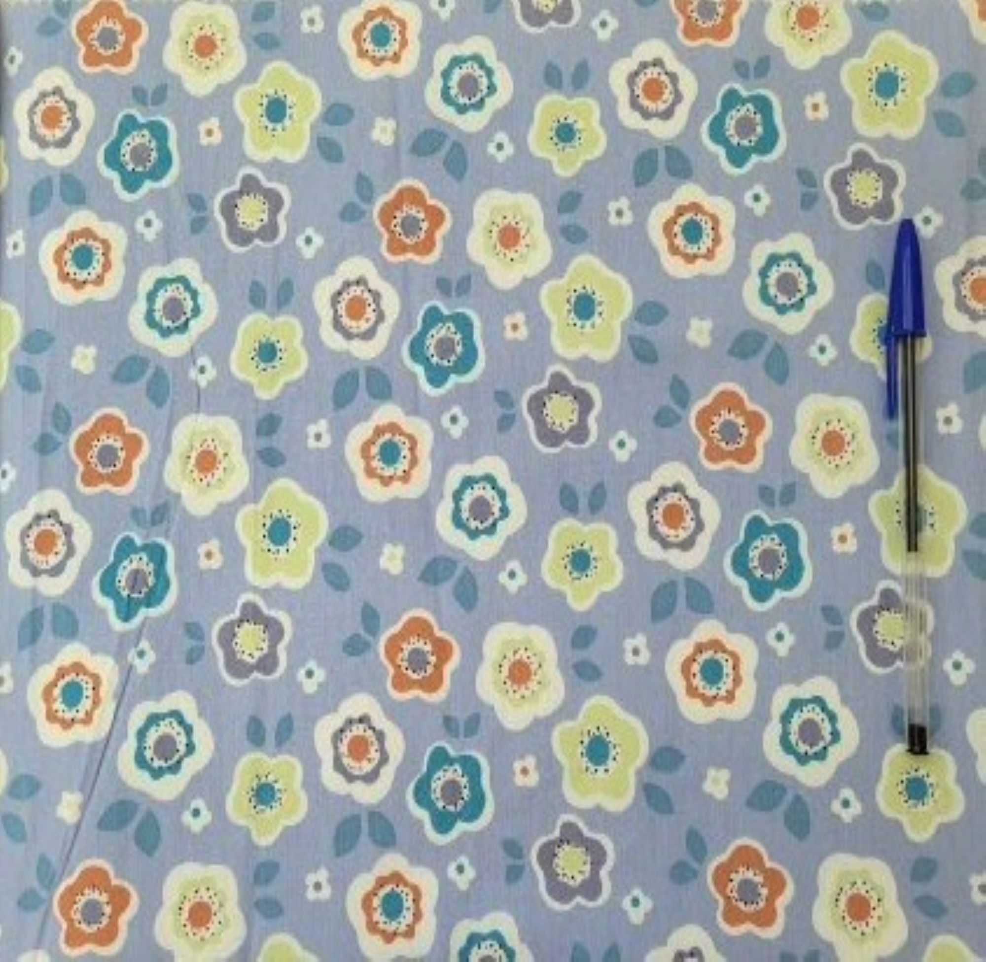 Fabrics Cotton Exclusive Prints Pretty Pansy Blue