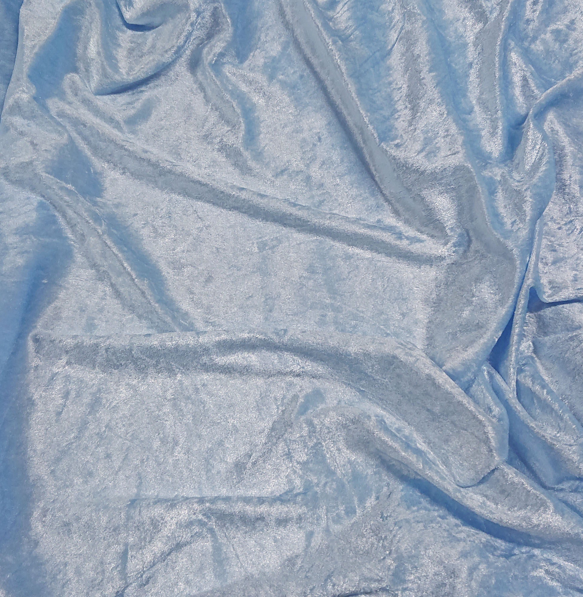 Fabrics :: Crushed Velvet Light Blue.150 cm wide. Sold by the 25 metre ...