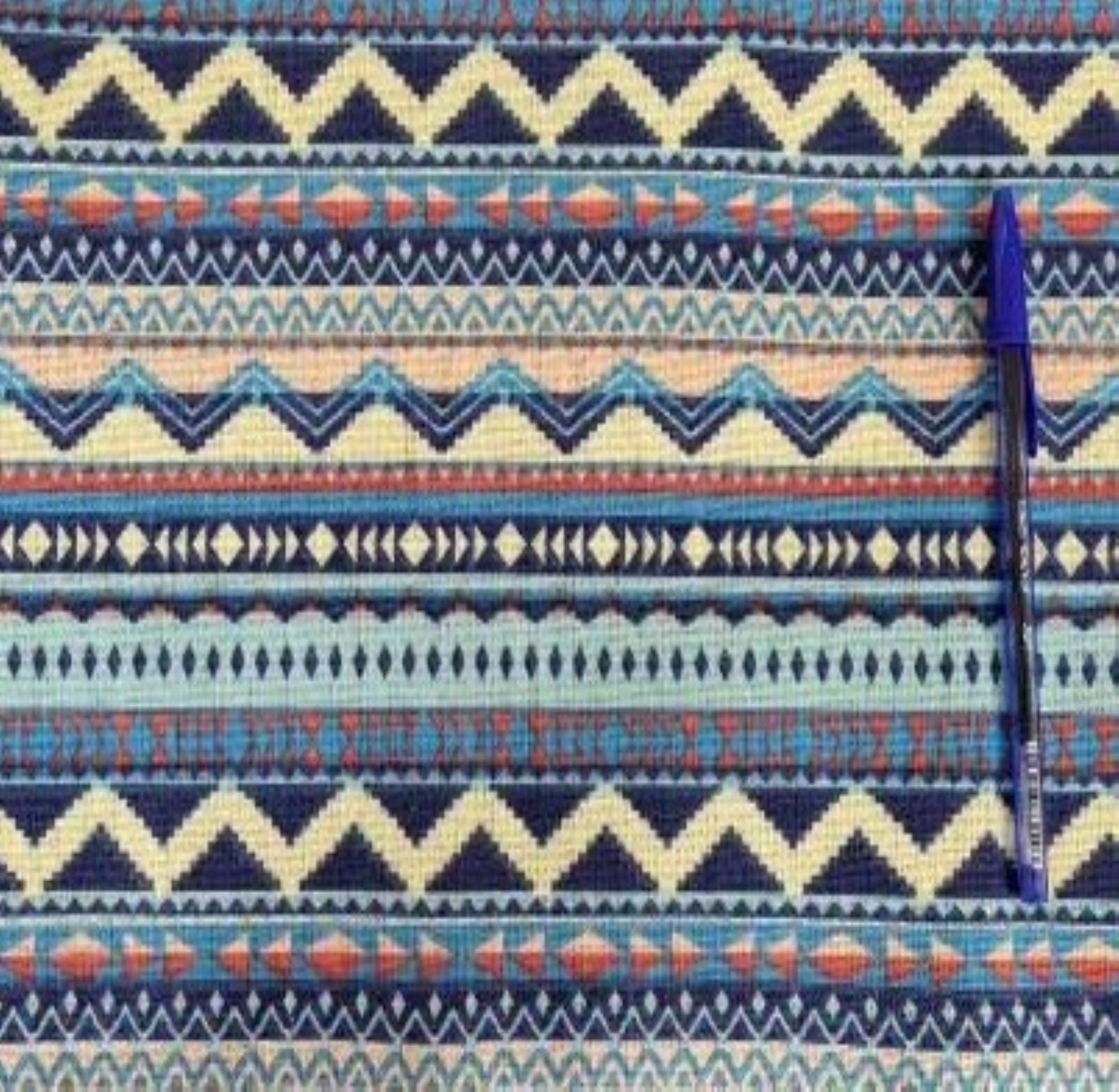 Fabrics CANVAS PRINTS. (exclusive) Retro Stripe Blue. Sold On A